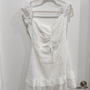 [New!]Princess Poly Elegant White Ruched Dress